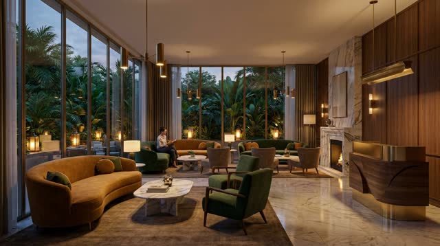 Interior de un hotel boutique de lujo